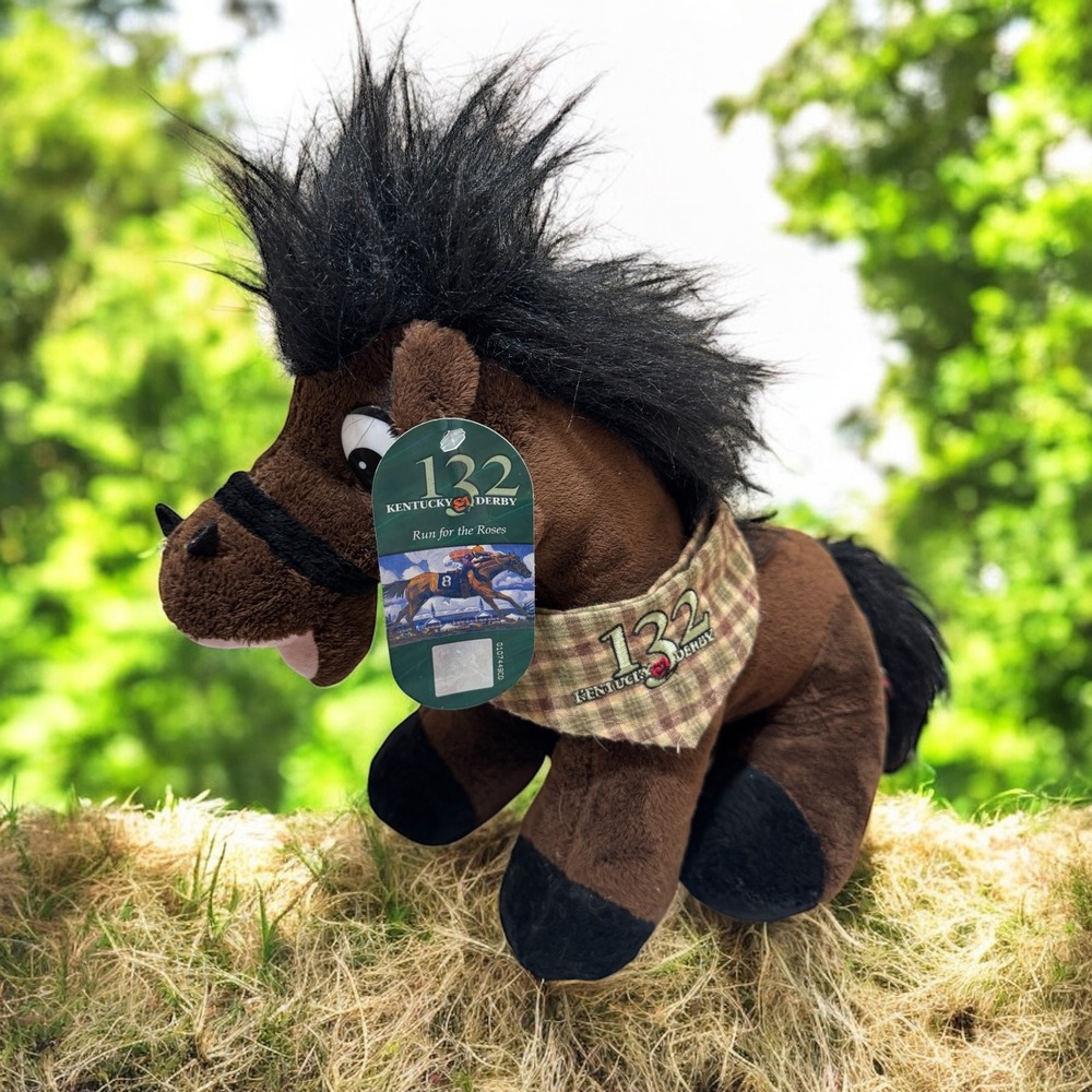 Vintage Mint 12" Kentucky Derby Plush Horse w/ Tag – Run for the RosesP